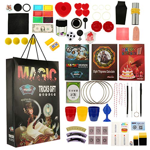 NUOBESTY Kids Magician Kit Amazing Tricks for Children Kids Set Including Mystical Cards Theatre More Easter Party Favors 28pcs