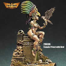 Load image into Gallery viewer, Female Priest with Bird Figure Kit 28mm Heroic Scale Miniature Unpainted First Legion
