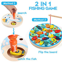 Load image into Gallery viewer, Lewo 30 PCS Magnetic Fishing Game Toddler Wooden Toys Preschool Alphabet Fish Board Games for 2 3 4 Year Old Girls Boys Kids Birthday Learning Education Math Toys with Magnet Poles
