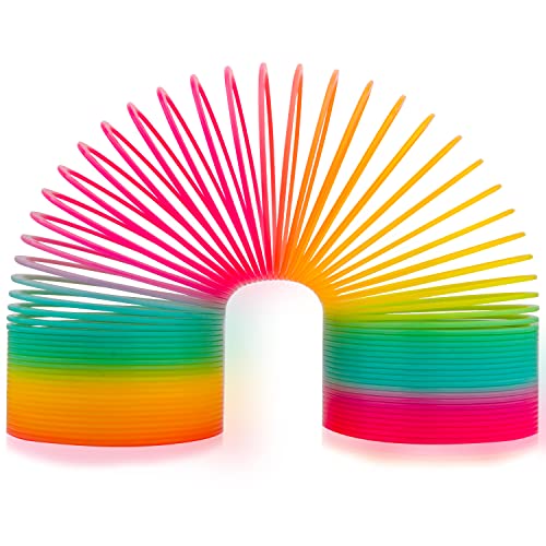 S SMAZINSTAR Slinky Toy, Giant Magic Rainbow Springs Toy Long Plastic Magic Spring a Classic Novelty Toy for Boys and Girls,Gifts, Birthdays, Favors (3x4 inch)