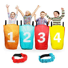 Load image into Gallery viewer, Boley Sack Race Bag Set with Ankle Bands - 4 Pk Potato Sack Race Bags for Kids Ages 5+ - Outdoor Party Carnival Games - Yard Games for the Family
