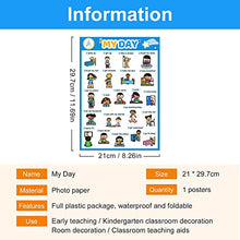 Load image into Gallery viewer, Richardy My Day English Learning Poster Daily Routines Educational Learning Toys Growth Mindset Classroom Decoration Teaching Aids Flashcards 1 Sheet A4 Size 11.69X8.26 Inch

