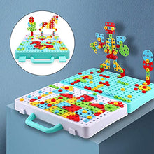 Load image into Gallery viewer, 276 Pcs Building Toys for Kids Ages 3-10 Years, Creative Mosaic Drill Puzzle Kit, 2D 3D Educational Building Blocks Construction Games Tool Kits, Best Kids Toys for Boys and Girls
