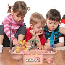Load image into Gallery viewer, Go Fishing Game, Fishing Board Game with 6 Ducks, Water CirculatingToy Fishing Set with 6 Music and Light, Preschool Learning Toys for 3 and Up Year Old Girls Boys Kids. Pink
