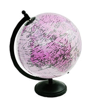 Load image into Gallery viewer, StationeryWorld Decorative Desktop Table Decor Pink Color Rotated World Globe 11 inches World Map With Stand
