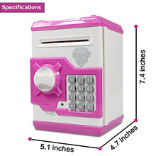 Load image into Gallery viewer, Cargooy Mini ATM Piggy Bank ATM Machine Best Gift for Kids,Electronic Code Piggy Bank Money Counter Safe Box Coin Bank for Boys Girls Password Lock Case (Pink)

