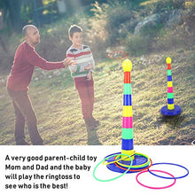 Load image into Gallery viewer, Toss Game, Children Kids Colorful Ring Throwing Toss 1 Set Pillars + 8 Sets Rings Ringtoss Toys Game Set Birthday Party Indoor Outdoor Interactive Toys(Toy) Children&#39;s Outdoor Toys
