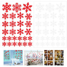 Load image into Gallery viewer, TOYANDONA Snowflake Window Clings 4 Sets Reusable Winter Window Stickers Christmas Winter Wonderland Decorations Ornaments Party Supplies White Red

