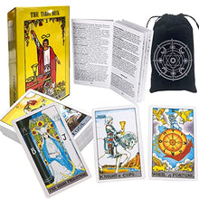 Load image into Gallery viewer, AIEWEV Tarot Card Deck Set, Divination Tarot Cards with Guidebook and Black Velvet Pouch Bag,78 Fortune Telling Cards for Beginners
