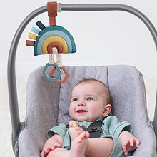 Load image into Gallery viewer, Itzy Ritzy Bitzy Bespoke Jingle Travel Toy for Stroller, Car Seat or Activity Gym; Features Jingle Sound, Hexagon Rings and Adjustable Attachment Loop, Rainbow
