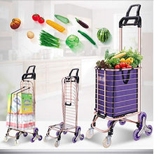 Load image into Gallery viewer, Grocery Shopping Cart Folding Portable Shopping Cart Home Pulling Goods Climbing Stairs Trailer (Color : B)
