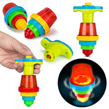 Load image into Gallery viewer, Light Up Spinning Tops for Kids, Set of 12, Red UFO Spinner Toys with Flashing LED Lights, Fun Birthday Party Favors, Goodie Bag Fillers for Boys and Girls, Stocking Stuffers Display Box
