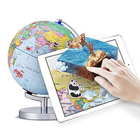 Baugger Globe Learning, World Globe Illuminated AR Globe with Stand Educational LED Augmented Reality Earth Globe Learning Geography Constellation Interactive APP Gift for Boys Girls