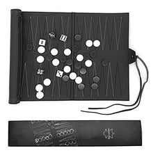Load image into Gallery viewer, Backgammon Set Roll Up Travel Style - PU Leather Backgammon Game- Folding Classic Board Game
