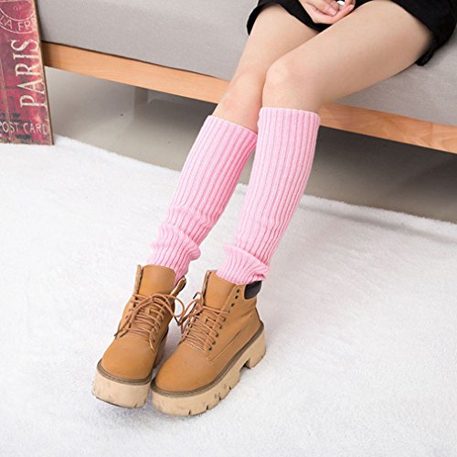 GUAngqi Autumn and Winter Ladies Leggings Knee Socks Leg Warmer Boot Socks Cover,Pink