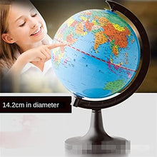 Load image into Gallery viewer, WSF-MAP, 1pc Desktop Globe Rotating Swivel World Map Teaching HD PVC Earth Atlas Geography Globe Kids Toy Educational Ornament 14.2Cm/10.6cm (Color : 14.2Cm)

