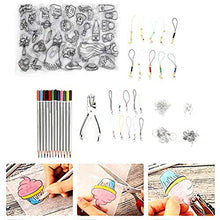 Load image into Gallery viewer, Heat Shrink Plastic Sheet Kit Shrinky Art Paper with Ear Hooks Keychains Accessories DIY Hand Made Craft Tool for Kids
