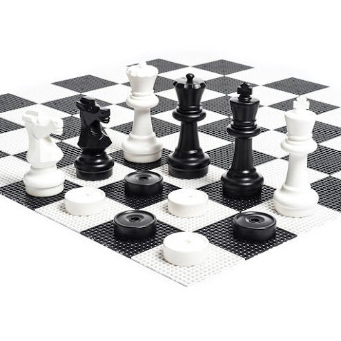 MegaChess 16 Inch Giant Plastic Chess Set - Accessories Available! (w/ Plastic Board and Checkers)