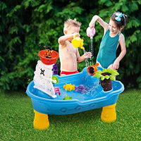 Decsix Sand Water Tables for Outdoor Kids Water Play Table with 20-Pc Accessory Set Toys for Toddlers Age 2-4 - Large Pirate Ship