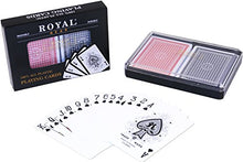 Load image into Gallery viewer, Royal Playing cards 2-Decks Poker Size Royal 100% Plastic Playing Cards Set in Plastic Case
