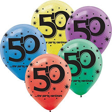 Load image into Gallery viewer, &quot;50&quot; Printed 12in Balloon Assortment 15ct
