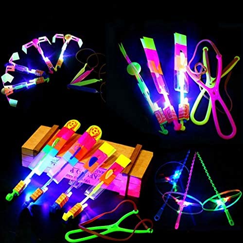 20pcs Amazing Led Light Arrow Flying Toy Party Fun Gift Elastic, Flying Arrow Outdoor Flashing Children's Toys Birthdays Thanksgiving Christmas Day Gift Outdoor Game for Children Kids