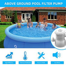 Load image into Gallery viewer, Tochiyoga Above Ground Pool Filter Pump Crystal Clear Cartridge Filter Pump for Easy Set Pool, Metal Frame Pool, 300 GPH Pump Flow Rate, 110-120V with GFCI (Filter Pump)

