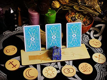 Load image into Gallery viewer, OKDOKEY 2pc Wooden Tarot Card Stand, 10&quot; &amp; 5&quot; Card Holder for 3 Tarot &amp; 1 Tarot, Lenorman or Oracle Card, Witchcraft Divination Tools and Spiritual Decorm, Altar Decor Supplies
