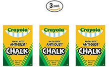 Load image into Gallery viewer, Crayola Nontoxic Anti-Dust Chalk, White, 12 Sticks/Box (50-1402) (3 Pack)
