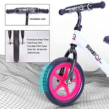 Load image into Gallery viewer, SIMEIQI Balance Bike Lightweight for Kids Ages 2 3 4 5 6 Years Old Girls Boys,Walking Training Bike for Toddler 24 Months,No Pedal Push Bicycle Adjustable Seat Air-Free Tires (Pink)
