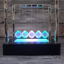 Load image into Gallery viewer, Sifanhao Newton Cradle Pendulum Desktop Gadgets 3 Led Color-Changing Light-Emitting Ball Balance Ball for Home and Office
