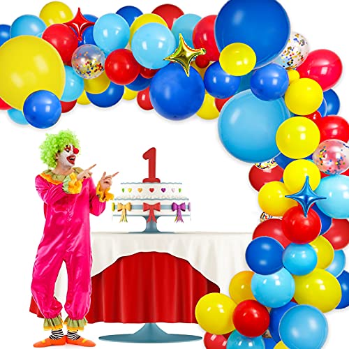 Kit de guirlande de ballons arc-en-ciel, 84pcs Circus Balloon Garland Arch  Kit, ballons multicolores assortis avec ballon confetti pour Carnival  Circus Wedding Bi