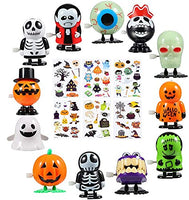 Twister.CK Halloween Wind Up Toys 12 pcs and Temporary Tattoo Stickers 6 pcs for Kids, Halloween Toy Assortments,Party Favors, Goody Bag Filler, Boys Girls Children Birthdays Gifts