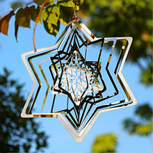 Load image into Gallery viewer, Bholawe Stainless Steel Wind Spinner Snowflake Ornaments Gifts Indoor Outdoor Garden Decoration Crafts 12Inch Wind Spinners
