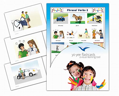 Yo-Yee Flash Cards - Phrasal Verbs Picture Cards for Toddlers, Kids, Children and Adults - Set 2 - Including Teaching Activities and Game Ideas