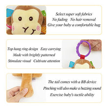 Load image into Gallery viewer, Cartoon Stuffed Animal Baby Soft Plush Hand Rattle Toys Infant Dolls - Giraffe and Monkey
