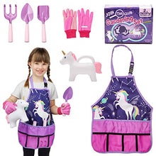 Load image into Gallery viewer, Kids Gardening Set - Kids Gardening Tool Set - Gardening Tools for Kids - Kids Gardening Tools - Kids Gardening - Kids Garden Set - Unicorn Garden Kit for Girls - Gift for Little Girls 3-7 Years Old.
