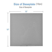 Load image into Gallery viewer, Lekebaby Classic Baseplates Building Base Plates for Building Bricks 100% Compatible with Major Brands-Baseplates 10&quot; x 10&quot;, Pack of 12-Grey

