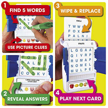 Load image into Gallery viewer, 100 PICS Pocket Word Search Game | Kids Games | Card Games &amp; Fun Travel Games | Toys &amp; Games | Card Games for Adults and Kids | Family Games | Beach Games | Word Games | Kids Travel | Ages 6+
