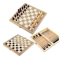 Load image into Gallery viewer, Foldable Wooden Chess Board Set Travel Games Chess Backgammon Checkers Toy Chessmen Entertainment Game Board Toys Gift (Color : 2424cm)
