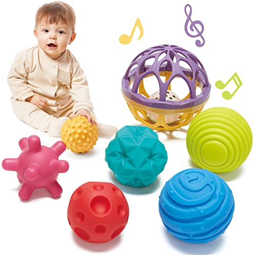Montessori Toys for Babies 6-12 Months - Sensory Balls for Baby Sensory Toys 6-12 Months Balls for Toddlers 1-3 Textured Hand Catching Balls Baby Rattle 3-6 9 Months Old Baby Toys 6 to 12 Months