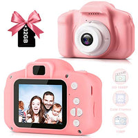 1080P Kids Digital Camera for Best Birthday Festival Gift, Colorful Toy Children Recharged Camera for 3-10 Year Old Boys Girls, Toddler Cute Multi-Functional Camera with 2 Inch Screen 13MP 32GB Card