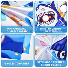 Load image into Gallery viewer, Shark Toss Game Banner with 3 Bean Bags - Shark Party Supplies for Kids Birthday Party Favor Under The Sea Ocean Themed Bean Bag Game Sets Indoor Outdoor Throwing Games Decor, 55&#39;&#39; x 30&#39;&#39;
