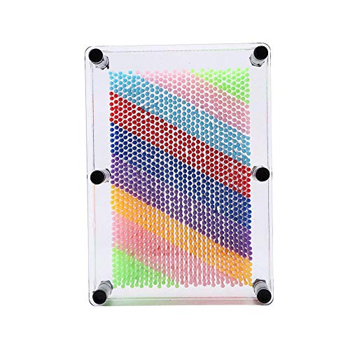 Pin Art Sculpture Pin Art Board, Plastic Sturdy Novel 3D Pin Art, Pin Art Toy, for Home Office(Transparent medium)