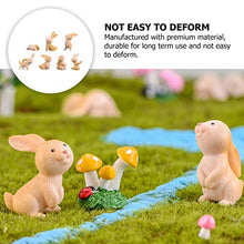 Load image into Gallery viewer, EXCEART 7pcs Yellow Mini Bunny Figurines Easter Cake Cupcake Toppers Ornaments Rabbit Fairy Garden Miniature Collection Moss Micro Landscape Dashboard Animals
