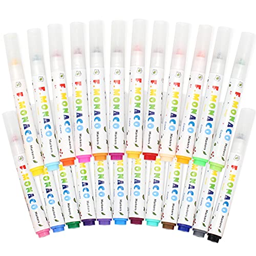 Lebze Washable Coloring Markers, 6 Colors Toddler Markers for Kids Ages 2-4  Years, Non-Toxic Art School Supplies Broad Line Flower Monaco