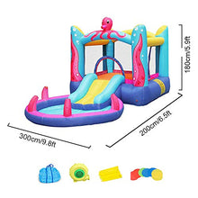 Load image into Gallery viewer, LANGWEI Inflatable Bounce House Jumping Castle, Kids Party Water Park with Water Slide, Splash Pool and Sprinkler for Outdoor/Indoor (Excluding Ocean Ball)
