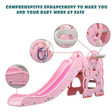 Load image into Gallery viewer, Children&#39;s Slide Basketball Frame, Climbing Stairs,Unisex Outdoor Use Kids Playset Toddler Climber and Swing Set Combination Climbers Slide Playset Indoor Outdoor Climber Sliding ?US Stock? (Pink)
