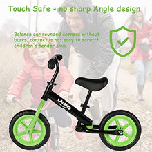 Load image into Gallery viewer, BELANITAS Balance Bike, Lightweight No Pedal Bicycle with Padded Seat, Glider Bike with EVA Wheels, Adjustable Height Training Bike, Green
