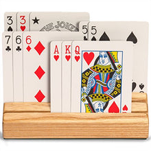 Load image into Gallery viewer, Yellow Mountain Imports Standard-Size Solid Oak Wood Playing Card Holders - Set of 2
